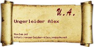 Ungerleider Alex névjegykártya